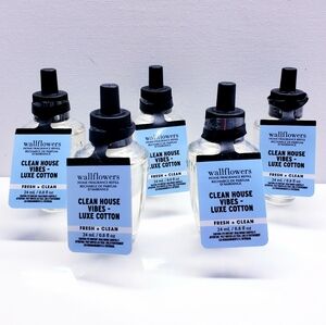 Bath & Body Works CLEAN HOUSE VIBES-LUXE COTTON Wallflower Fragrance Refil(5pcs)